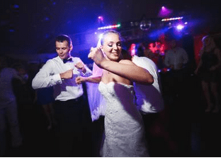 Wedding couple on the floor